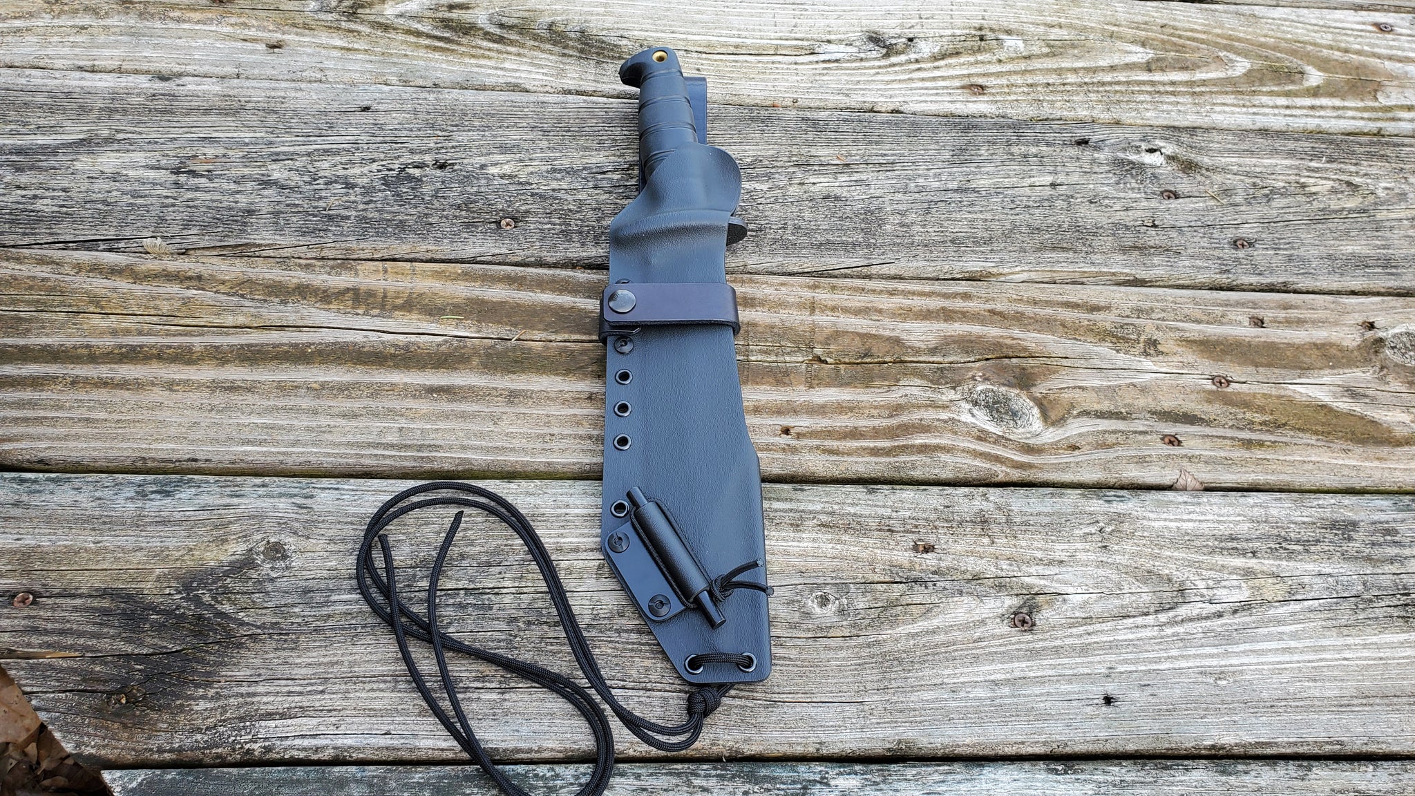 ONTARIO SP-10 Taco Style custom kydex sheath with offset Leather Belt Attachment