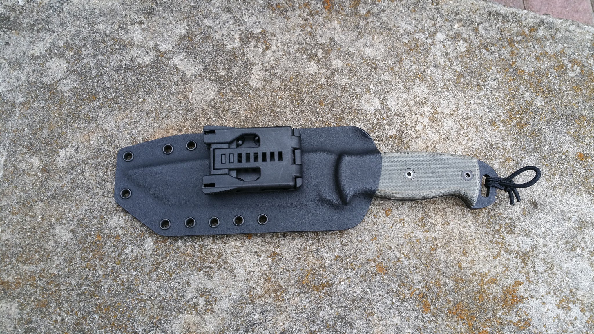 Ontario RD TANTO Pancake Style custom kydex sheath with Tek-lok