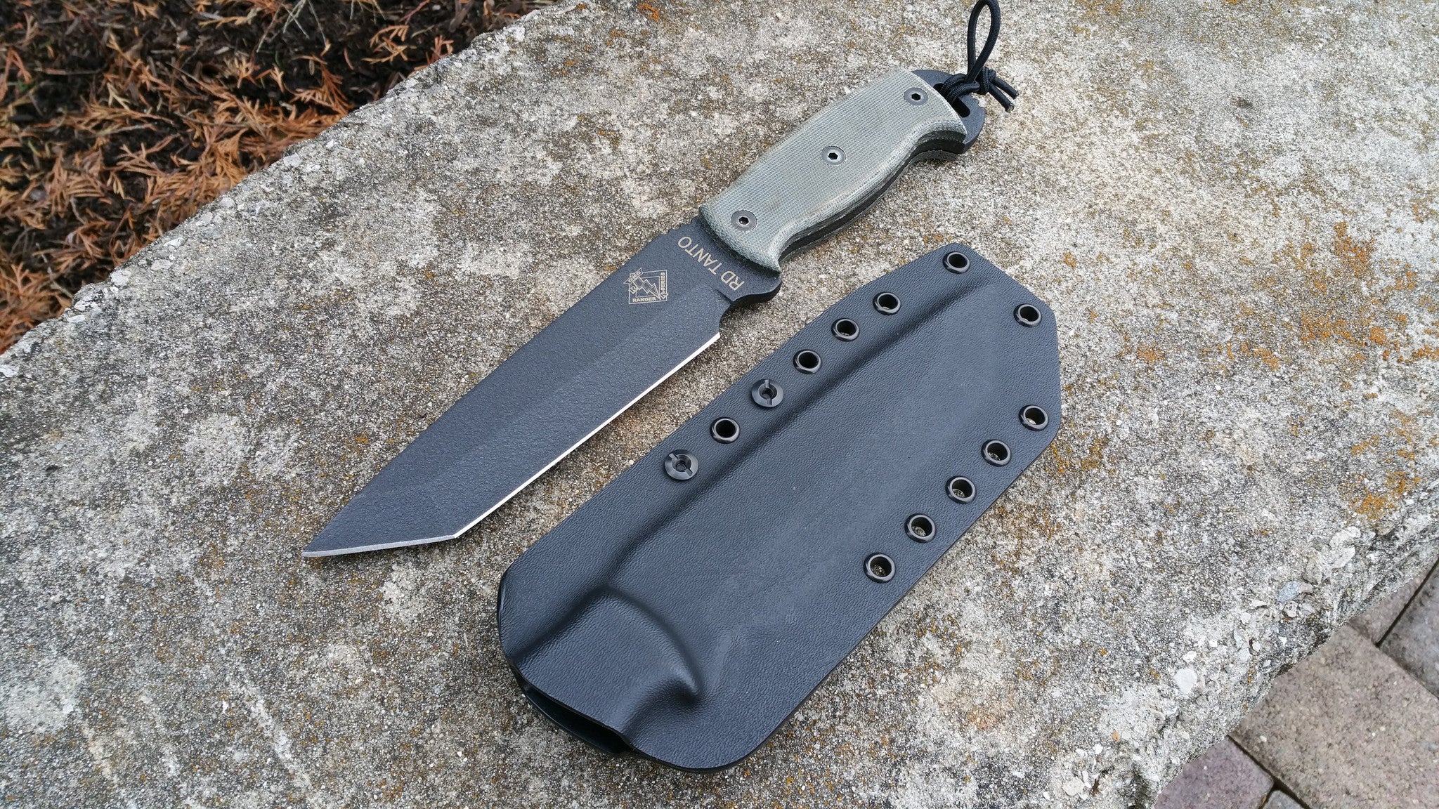 Ontario RD TANTO Pancake Style custom kydex sheath with Tek-lok