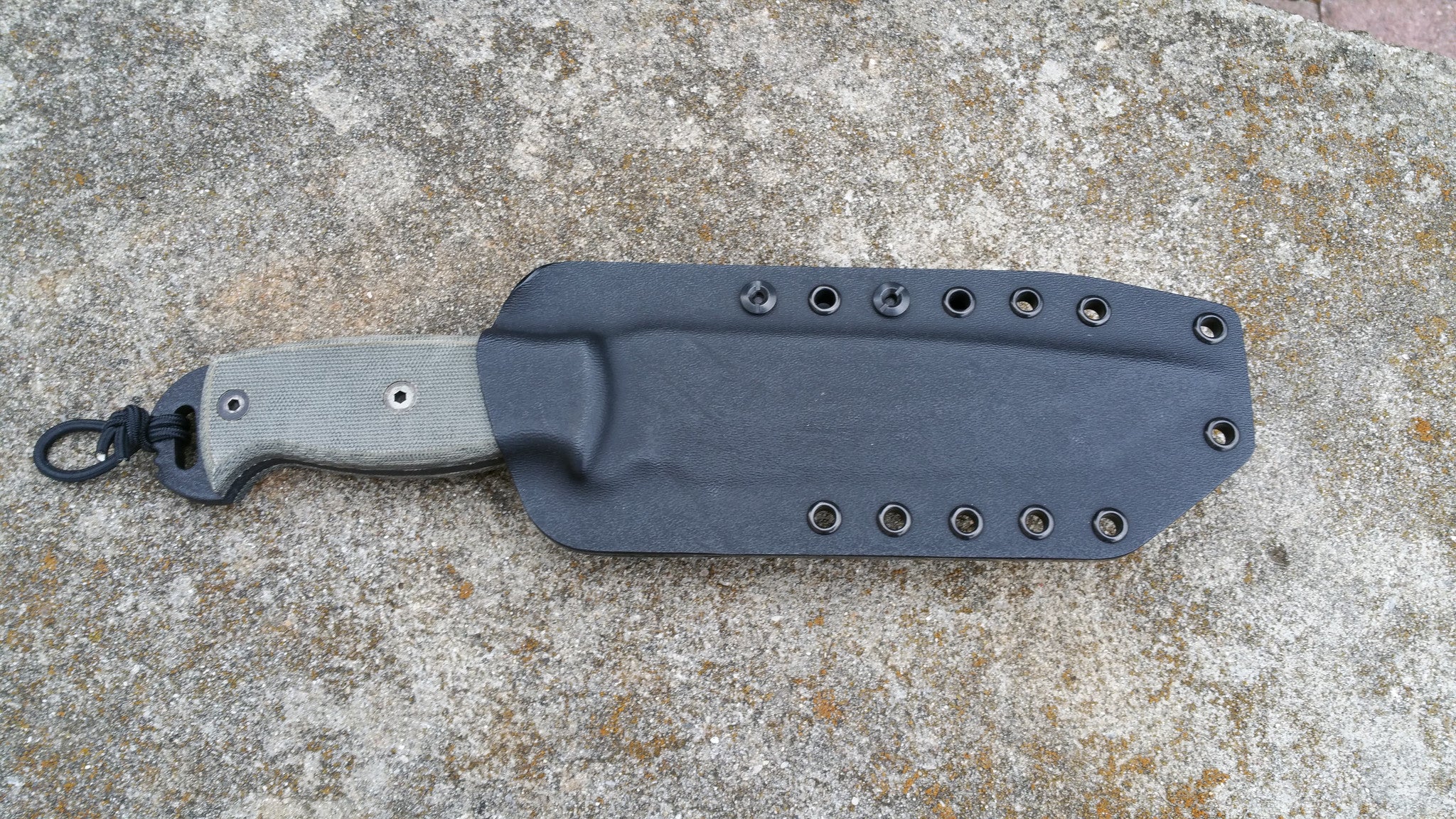 Ontario RD TANTO Pancake Style custom kydex sheath with Tek-lok